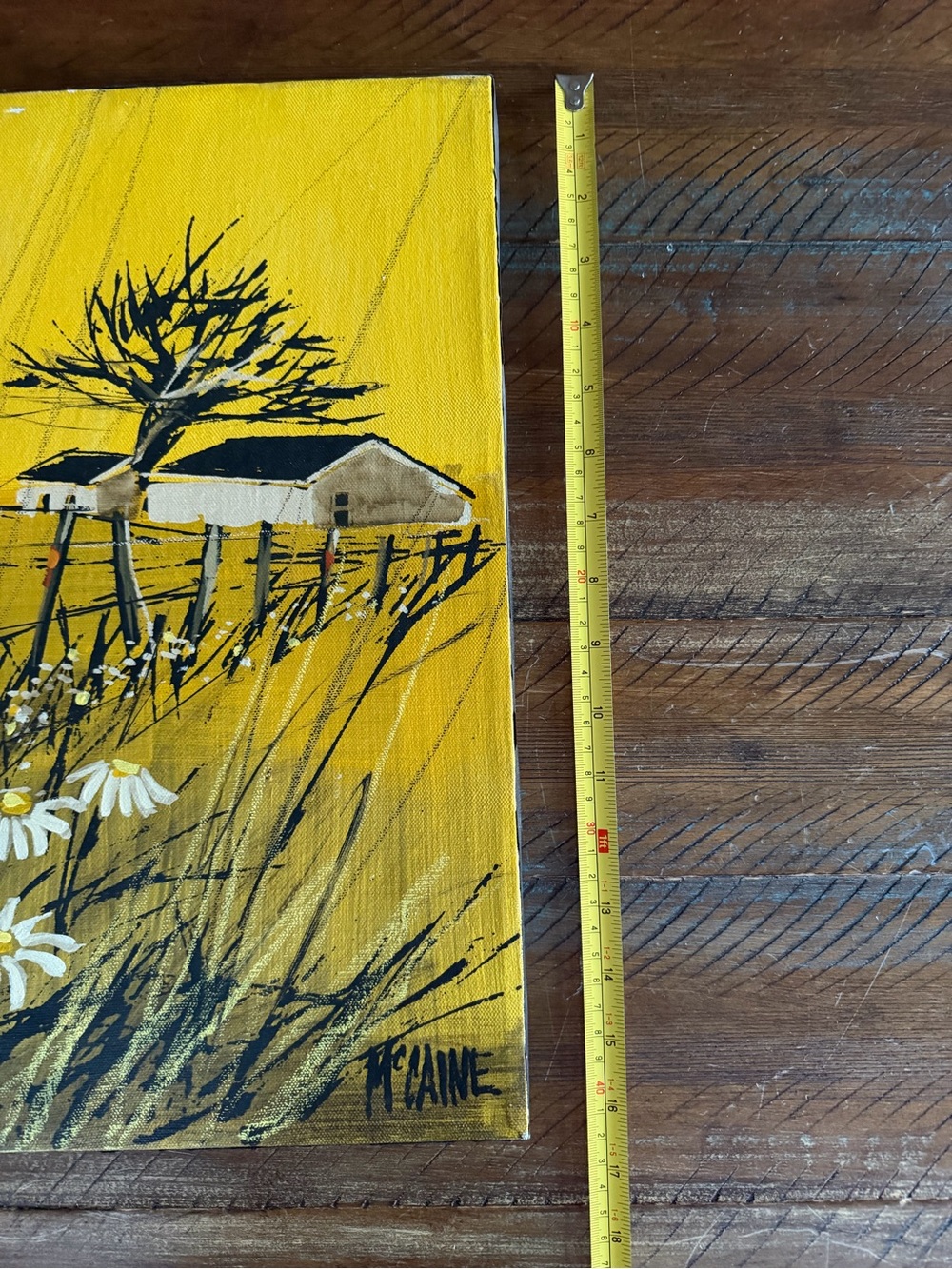 Vintage Painting Robert McCaine Oil Painting on Canvas Daisy Flower Retro Boho - Picture 3 of 12